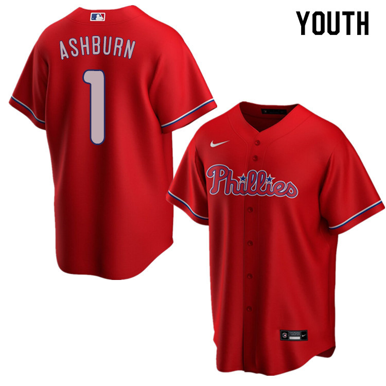 Nike Youth #1 Richie Ashburn Philadelphia Phillies Baseball Jerseys Sale-Red